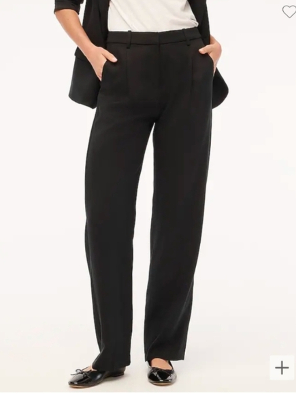 J. Crew Factory Black Wide Leg Pleated Twill Trouser Pants Sz 6